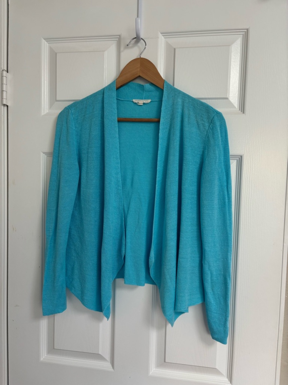 Eileen Fisher Linen Cardigan Turquoise blue SP